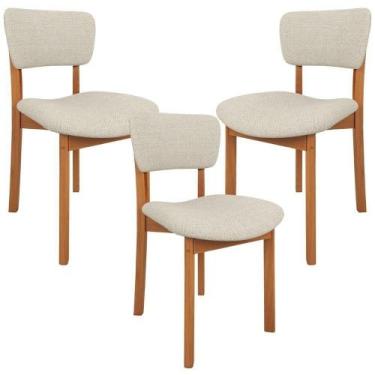 Imagem de Kit 3 Cadeiras Para Sala De Jantar Cozinha Living Estofada Dara L02 Li