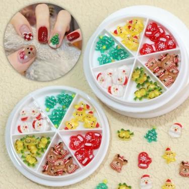 Imagem de Encantos fofos de resina de Natal 30 peças - Contas de slime planas para fazer joias, enfeites e mini decorações (Santa, floco de neve, desenhos de árvores)