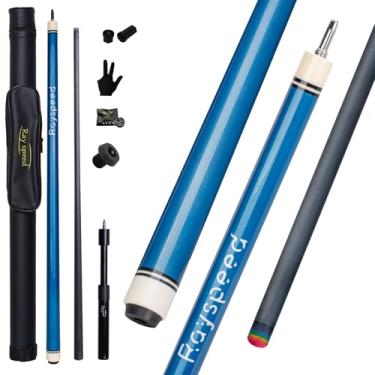 Imagem de Ray speed Taco de sinuca de fibra de carbono 12,5 mm de baixa deflexão tecnologia de carbono para adultos taco de bilhar profissional com junta de pino Uni-loc