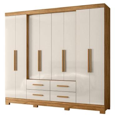 Imagem de Guarda Roupa Casal 8 Portas 237 Cm San Lorenzo Freijo Off White Moval