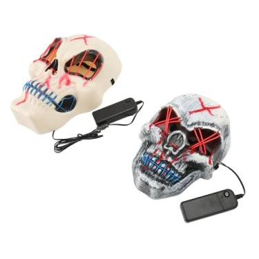 Imagem de YOUTHINK 2 PCS LED Capa Facial Com 3 Modos Intermitentes Acendem para Festas de Máscaras de Halloween