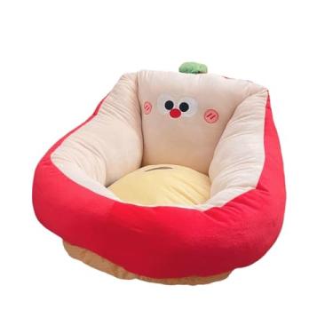 Imagem de Baoblaze Almofada Kawaii para Decoração de Quarto, Sofá Macio e Confortável, Almofada de Chão para Quarto Infantil, Escritório, Quarto de Bebê, Vermelho