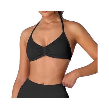 Imagem de Top De Sutiã Halter Com Suporte Alto Para Mulheres, Alças Finas, Sem C