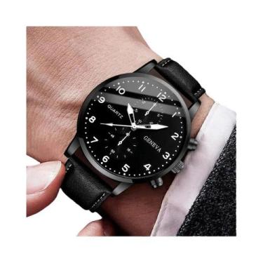 Imagem de Relógio de quartzo masculino, mostrador Roma, pulseira de couro femini