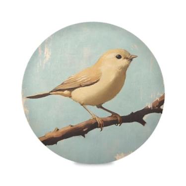 Imagem de JUZIHAI Jogo americano de pássaro 38 cm redondo conjunto de 6 tapetes de mesa de jantar antiderrapantes laváveis resistentes ao calor para decoração de cozinha, festas de fim de ano