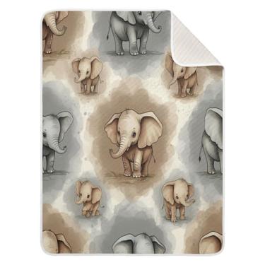 Imagem de Qilmy Cobertor de bebê em aquarela de 76 x 101 cm, cobertor infantil de algodão macio para meninos e meninas, cobertor leve e quente para bebês e bebês recém-nascidos