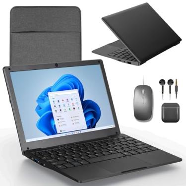 Imagem de G-Anica Computador laptop win11, 8 GB de RAM, 128 GB de ROM, processadores Celeron Dual Core, Netbook de 10 polegadas com WiFi, webcam e Bluetooth, mini laptop com bolsa, mouse, fone de ouvido e mouse