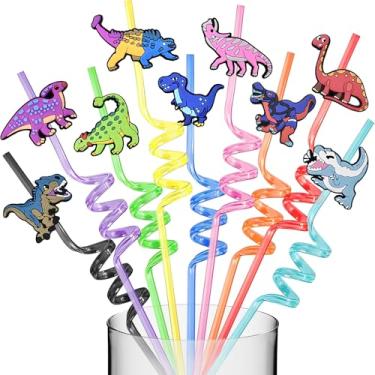 Imagem de 27 Pçs Canudos de Plástico Reutilizáveis Dinossauro Beber Dinossauro Silly Fun Twisty Crazy Canudos Dinossauros Lembranças de Festa de Aniversário Decorações de Natal (01)