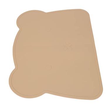 Imagem de GLOGLOW Jogo Americano Infantil, Formato de Urso, Antiderrapante, Isolamento Térmico, 14,4 X 10,4 Polegadas, Jogo Americano de Silicone de Material Macio para Nan (Marrom)