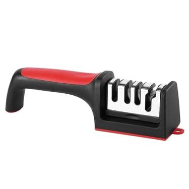 Imagem de Amolador Afiador De Facas Em Aço Inox Profissional Com 4-3 Afiadores Profissional(modelo 02 preto)