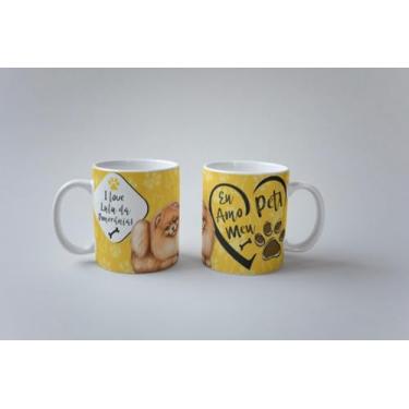 Imagem de Caneca Eu Amo Meu Pet Lulu da Pomerânia I Love Pet Porcelana 325ml (Lulu da Pomerânia 04)