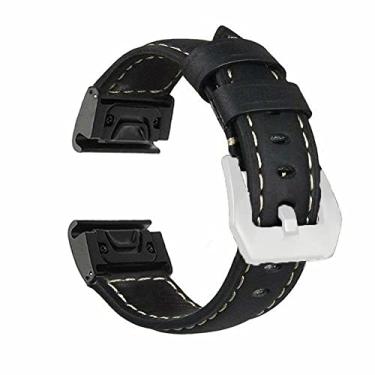 Imagem de AXPTI Hot Smart Accessories Pulseira de substituição de couro de liberação rápida para Garmin Fenix 6 6S 6X Pro 5S 5 5X Plus 3 HR Mk2S Pulseira Pulseira (Cor: B, Tamanho: Para Descent Mk2S)