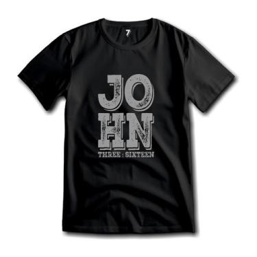 Imagem de Camiseta Algodão Premium John 3:16 Evangélica Cristã - Sete Sete Espor