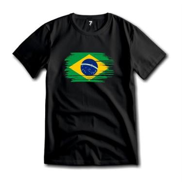 Imagem de Camiseta Brasil Algodão Premium Verde E amarelo - Sete Sete Esportes, 
