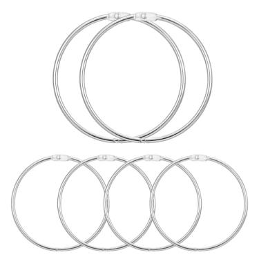 Imagem de 6 argolas grandes de 10 cm para fichário de folhas soltas, anéis de metal para cartões de índice, anéis de metal banhados para artesanato, recibos, casa, escritório, faça você mesmo, fotos e