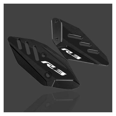 Imagem de Anti-derrapante Para YZF-R3 YZF-R25 yzf r3 r25 r3 r25 apoio para os pés pedal dianteiro asa suporte placas de calcanhar protetor(Black R3)
