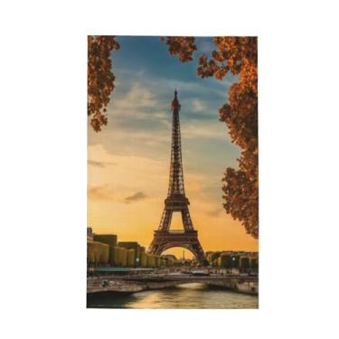Imagem de XLLingL Torre Eiffel Paris Autumn Print Waffle Toalhas de cozinha, panos de prato de microfibra, para decoração e limpeza de cozinha - 1 peça