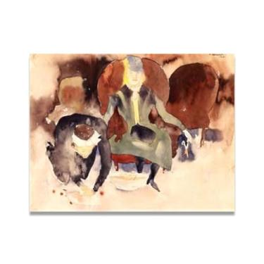 Imagem de Arte de parede em tela Stab Yourself With ScissorsCharles Demuth - Reprodução de pintura a óleo abstração geométrica, design de interiores colorido ousado 60 x 78 cm sem moldura