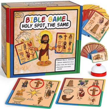 Imagem de Garybank Bible Spot the Same Games for Kids – Christian Matching Game with 57 Biblical Story Cards for Faith-Building, Fun Bible Learning for Sunday School, Youth & Church Groups, Ideal Catholic Gifts
