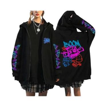Imagem de Hoodie Unissex Arcane Jinx Monkey Graffiti Com Zíper, Moda Hip Hop, Pu