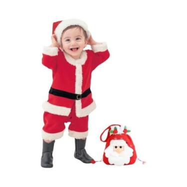 Imagem de Fantasia De Papai Noel Vermelha Para Bebê Menina Menino Conjuntos De C