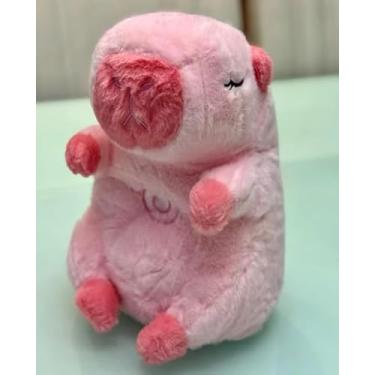 Imagem de Capivara de Pelúcia que Respira, Brinquedo Macio Rosa, Efeito de Respiração Realista