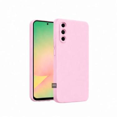 Imagem de Capa Capinha Case Compatível Samsung_ Galaxy A56 Silicone Aveludada Anti Impacto Reforçada Emborrachado Com Proteção De Câmera Premium (ROSA IOGURTE)