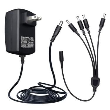 Imagem de Adaptador de fonte de alimentação de 12 V 2 A com 3 metros de comprimento, CA 100-240 V para CC 12 V 2A (2000 mA) e cabo divisor de energia de 4 vias para câmera de segurança CCTV, DVR, NVR, fitas de