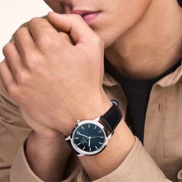 Imagem de Relógio Masculino Couro Marrom Analógico Casual New Port