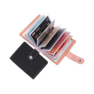 Imagem de Carteira De Couro Unissex Com Bloqueio RFID, 26 Compartimentos, Porta-