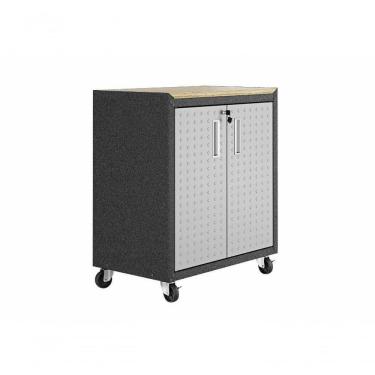 Imagem de Balcão Multiuso Sem Tampo Titanium Itatiaia 2 Portas - Preto E Cinza