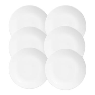 Imagem de Jogo 6 Pratos Sobremesa Cerâmica Coup Branco Liso Alleanza 21cm