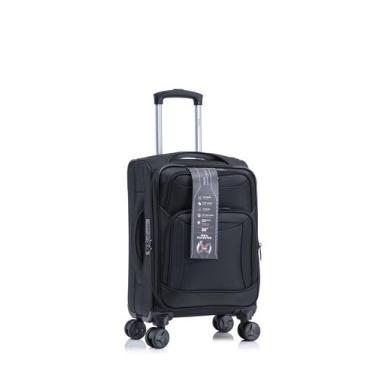 Imagem de Mala Bordo Super Leve Rodas 360 Antifurto Zíper Expansor - Tripx, Pret