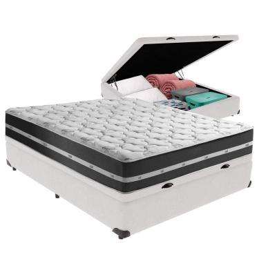Imagem de Cama + Box Com Bau Casal Classic Anjos Branco