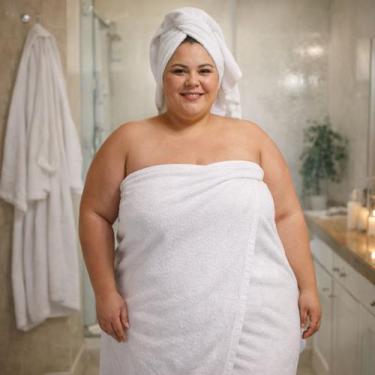 Imagem de Kit 02 Toalhas de Banho Plus Size 1,40x1,0 Macia XXG Banhão Gigante Ca