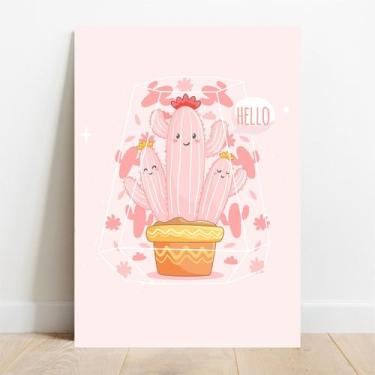 Imagem de Placa Decorativa Cactos Hello - TaColado., 20x30cm