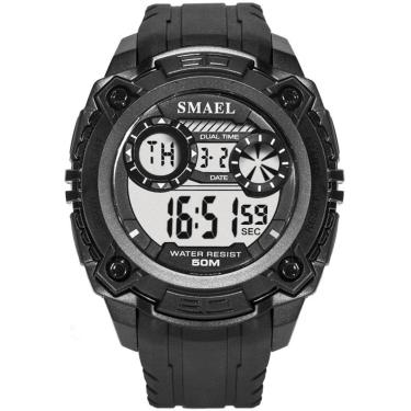 Imagem de Relógio Masculino Esportivo 5ATM Smael Digital 1390 Preto-Masculino