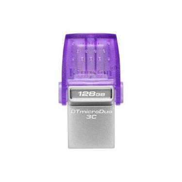Imagem de Pen Drive 128GB Kingston DataTraveler microDuo 3C, USB-A/C 3.2 Gen 1, 