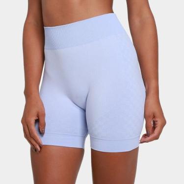 Imagem de Short Selene Quadriculado Feminino, Lilás, Branco, GG