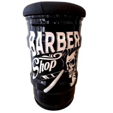 Imagem de Banco tambor vintage barbershop tonel puff barbearia - EMPORIO CANTO D