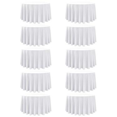Imagem de Toalha de Mesa Dailyset Pacote com 10 Unidades Branca Redonda 274 cm 1