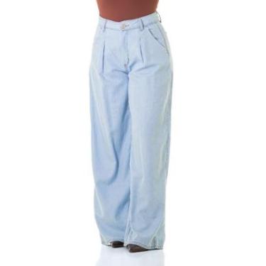 Imagem de Calça Jeans Feminina Arauto Leve Pantalona-Feminino