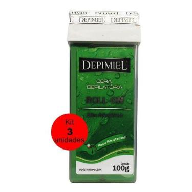 Imagem de Kit 3 Cera Depilatória Roll-on Alta Aderência 100g Depimiel