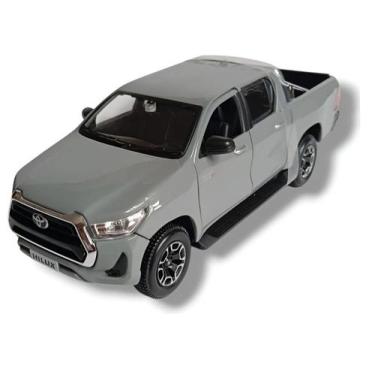 Imagem de Miniatura de metal Toyota Hilux escala 1:27 maisto, Cinza claro