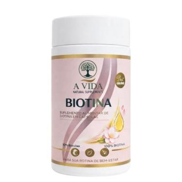 Imagem de Biotina 60 Cápsulas A Vida Natural Supplements Original Pele Unha Cabe