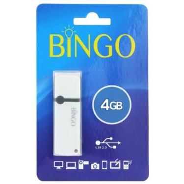 Imagem de Pen Drive Bingo 4GB Branco USB 2.0 Armazenamento Seguro