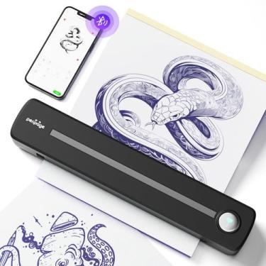 Imagem de Impressora de tatuagem térmica sem fio PeriPage P91 com papel de estên