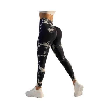 Imagem de Leggings De Yoga Femininas De Cintura Alta Com Tie Dye, Controle De Ab