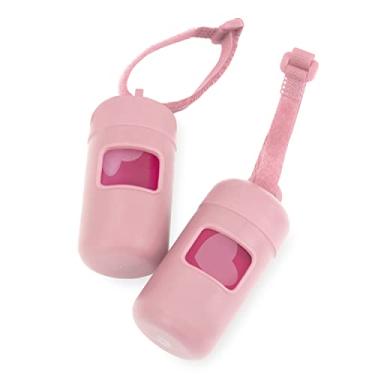Imagem de Best Pet Supplies Suporte de bolsa para cocô de cachorro, acessório reutilizável, dispensador para viagem, caminhada, parque e uso ao ar livre, durável com clipe - rosa, (pacote com 2)