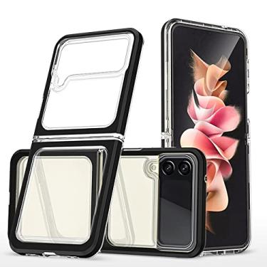 Imagem de Capa transparente anti-riscos Fashion para Samsung Galaxy Z Flip3 Flip 4 Flip4 5G Flip 3 Capas de celular com proteção contra quedas, pretas, para Gaalxy Z Flip 3